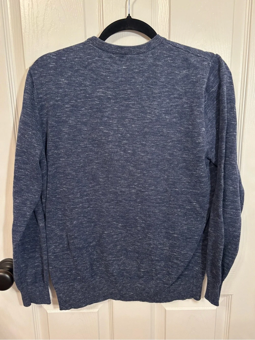 J.Crew Women’s 100% Cotton Marled Blue Crewneck Sweater Size Large